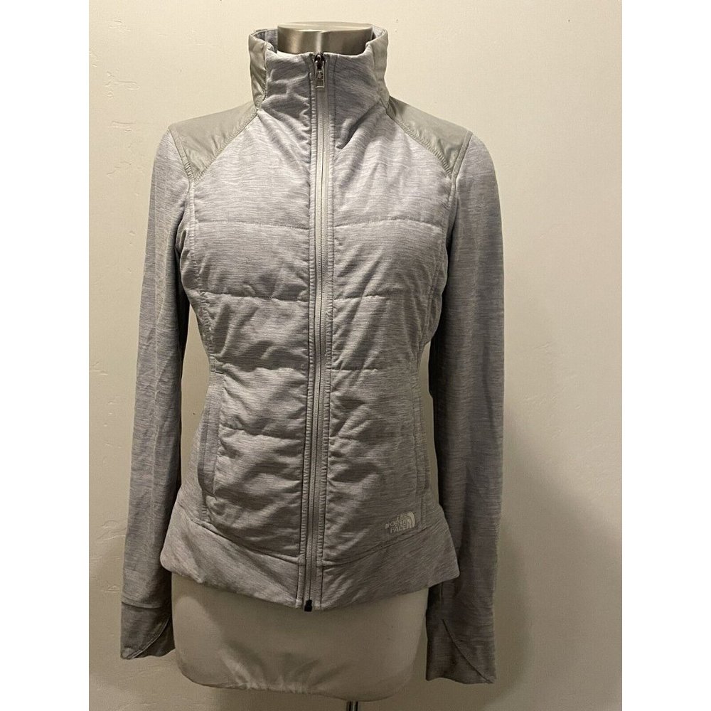 THE NORTH FACE GRAY Pseudio Puffer Jacket Thumbholes Womens sz.Small - Picture 4 of 10
